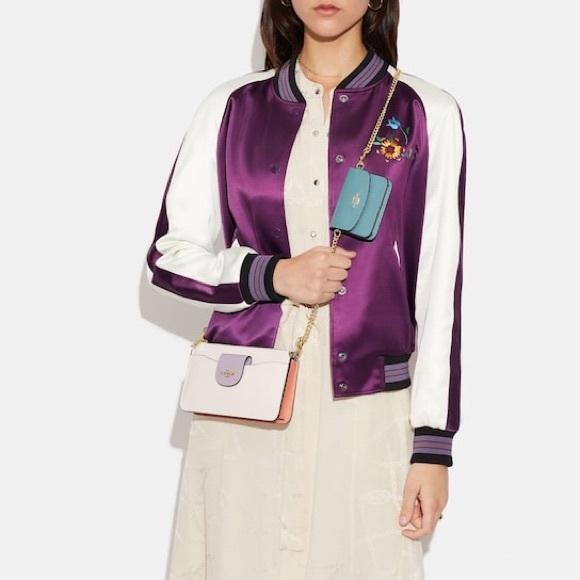 Coach Authentic Leather Poppy Color-Block Crossbody with Detachable Card Case - Picture 5 of 16